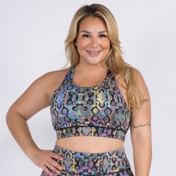 Women's Active Snakeskin Print Sports Bra - Picture 4 of 7